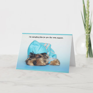 Fluffy Niedlich Dog Denken Sie an Ihre Grußkarte Karte