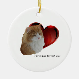 Fluffy Orange Long Hair Forest Cherz Keramik Ornament