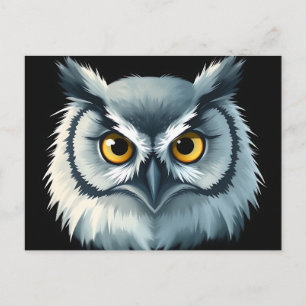 Fluffy Owl mit ausdrucksstarken Augen Postkarte