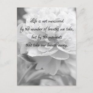 Fluffy Peony Life Quote Postcard Postkarte