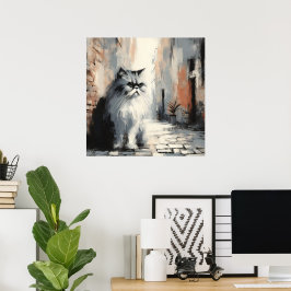 Fluffy Persian Katze Kunstposter Poster