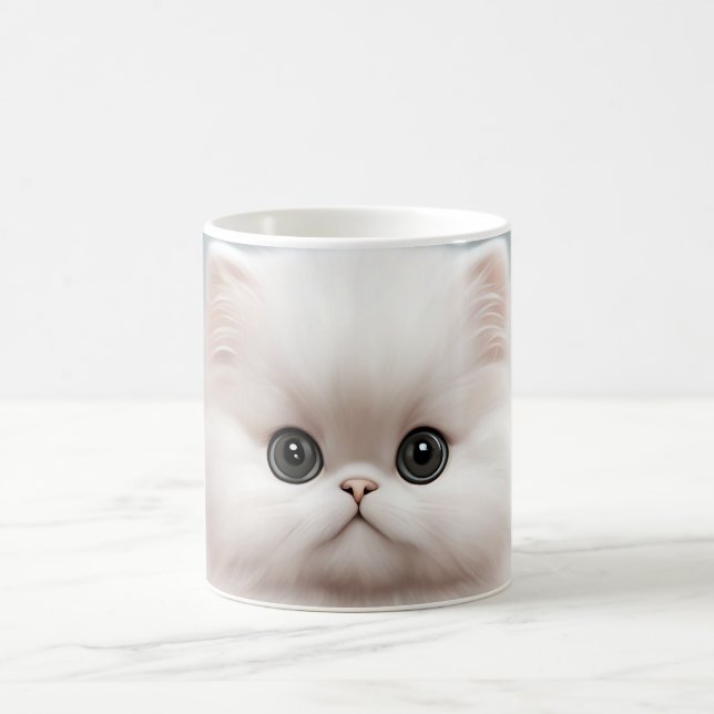 Fluffy Persian Kinderzimmer Cat Art Kaffeetasse (Mittel)