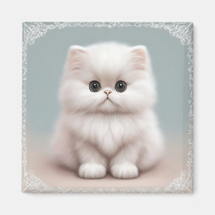Fluffy Persian Kinderzimmer Cat Art Magnet