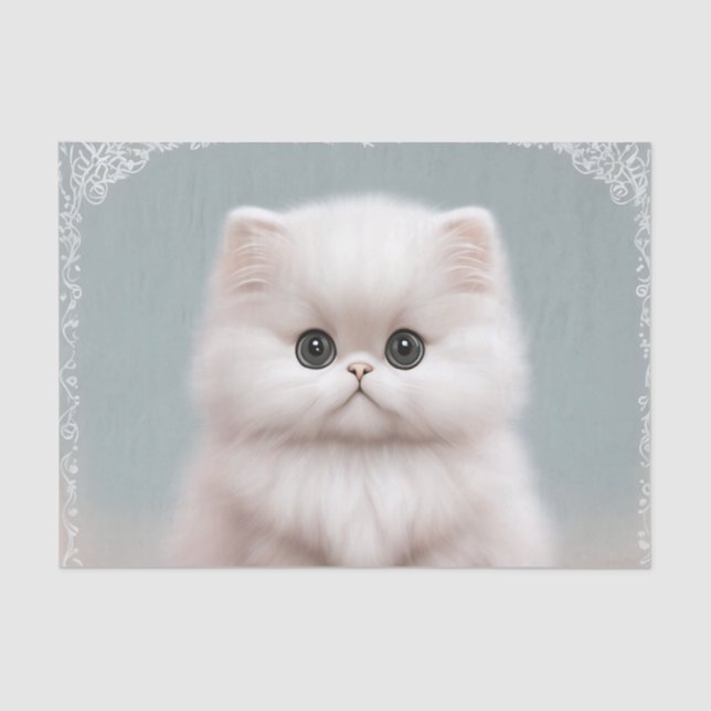 Fluffy Persian Kinderzimmer Cat Art Seidenpapier (Vorderseite)
