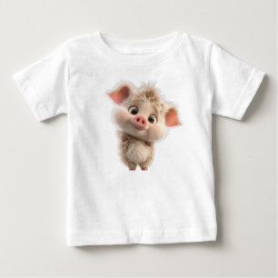 Fluffy Piglet mit Big Eyes Baby T-shirt