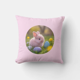 Fluffy Pink Bunny Oaster Kissen