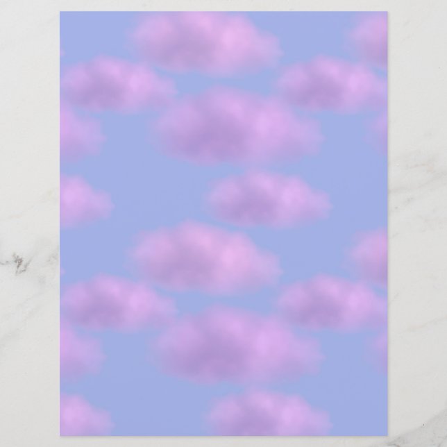 Fluffy Pink Clouds Scrapbook Paper (Vorderseite)