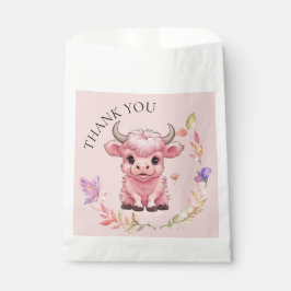 Fluffy Pink Highlands Scottish Cow Geschenktütchen
