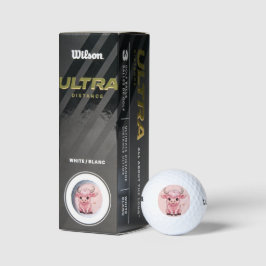 Fluffy Pink Highlands Scottish Cow Golfball