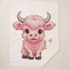 Fluffy Pink Highlands Scottish Cow Sherpadecke
