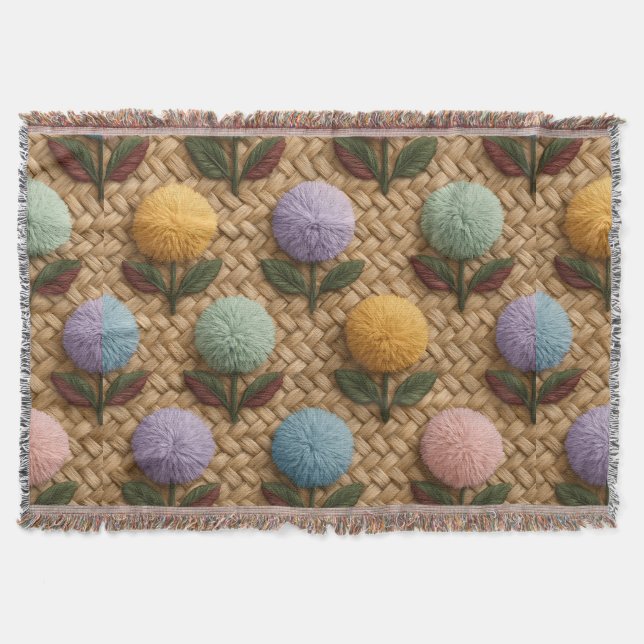 Fluffy Pom-Pom Blume mit einer Touch Whimsy Decke (Vorderseite)