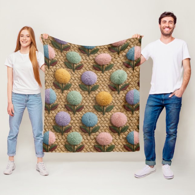 Fluffy Pom-Pom Blume mit einer Touch Whimsy Fleecedecke (Beispiel)