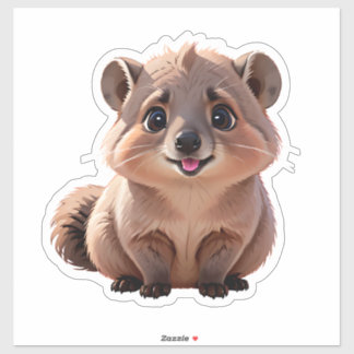 Fluffy Racoon Aufkleber