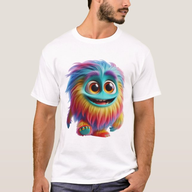 Fluffy Rainbow Companion: Ein Whimsical und fröhli T-Shirt (Vorderseite)