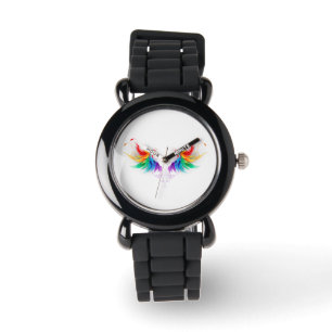 Fluffy Rainbow Wings Armbanduhr