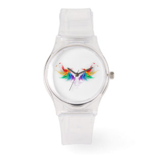 Fluffy Rainbow Wings Armbanduhr