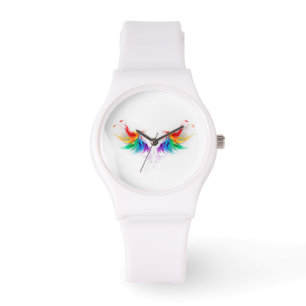 Fluffy Rainbow Wings Armbanduhr