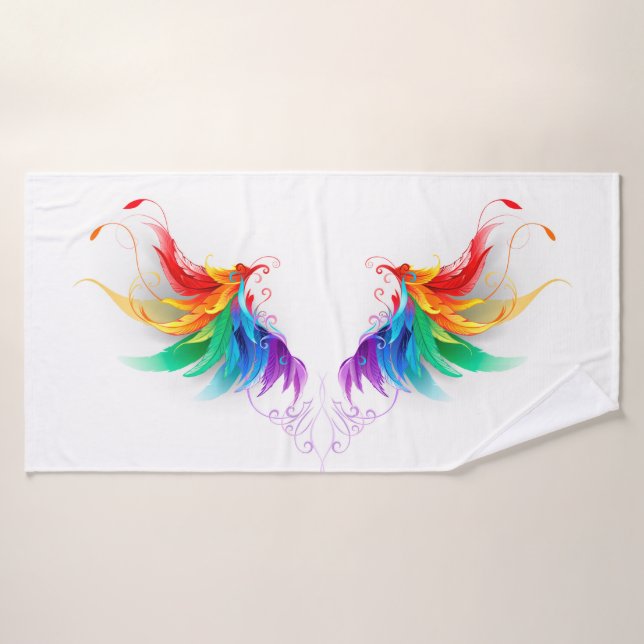Fluffy Rainbow Wings Badehandtuch (Badehandtuch)