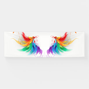 Fluffy Rainbow Wings Banner