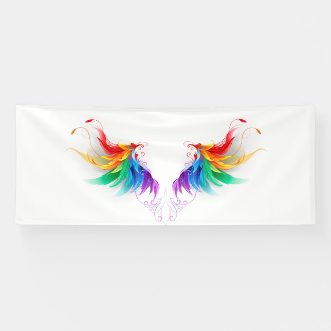 Fluffy Rainbow Wings Banner (Horizontal)