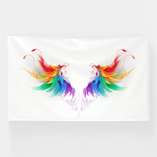 Fluffy Rainbow Wings Banner (Horizontal)