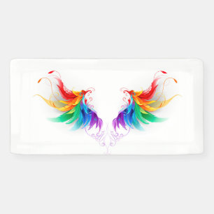 Fluffy Rainbow Wings Banner