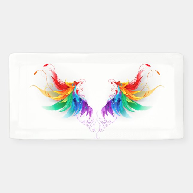 Fluffy Rainbow Wings Banner (Horizontal)