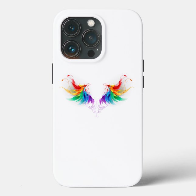 Fluffy Rainbow Wings Case-Mate iPhone Hülle (Rückseite)
