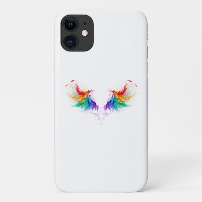 Fluffy Rainbow Wings Case-Mate iPhone Hülle (Rückseite)