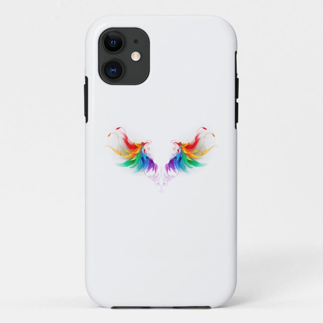 Fluffy Rainbow Wings Case-Mate iPhone Hülle (Rückseite)