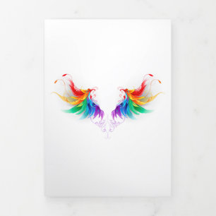 Fluffy Rainbow Wings Dreifach Gefaltete Karte