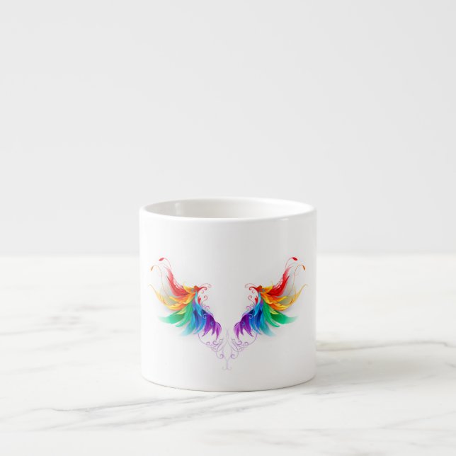 Fluffy Rainbow Wings Espressotasse (Vorderseite)