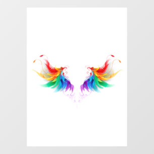 Fluffy Rainbow Wings Fensteraufkleber