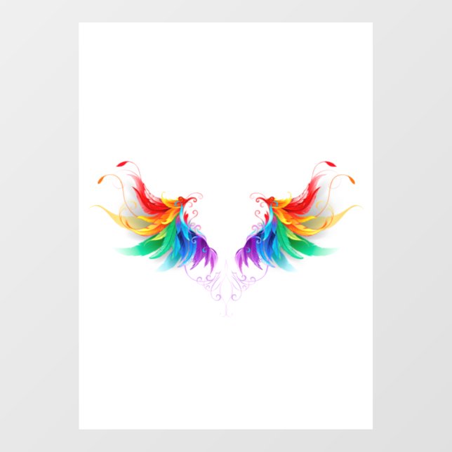 Fluffy Rainbow Wings Fensteraufkleber (Blatt)