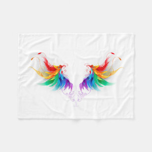 Fluffy Rainbow Wings Fleecedecke
