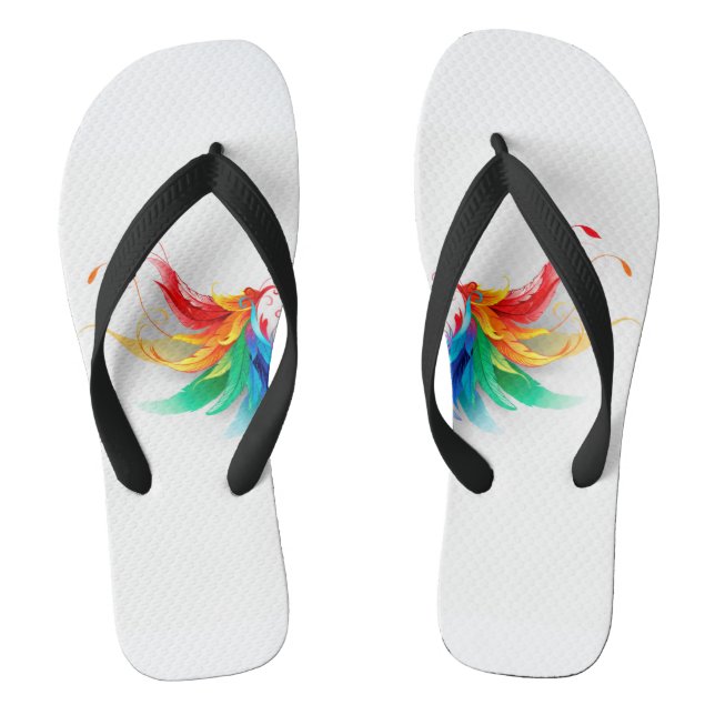 Fluffy Rainbow Wings Flip Flops (Fußbett)
