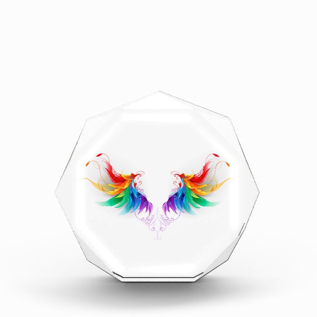 Fluffy Rainbow Wings Fotoblock (Vorderseite)