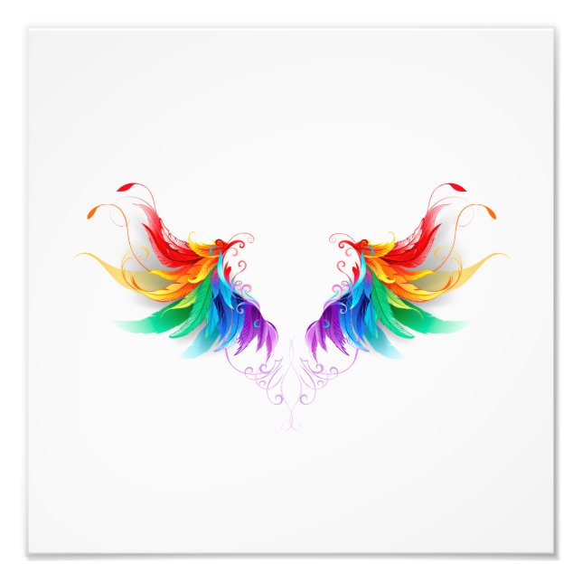 Fluffy Rainbow Wings Fotodruck (Vorne)