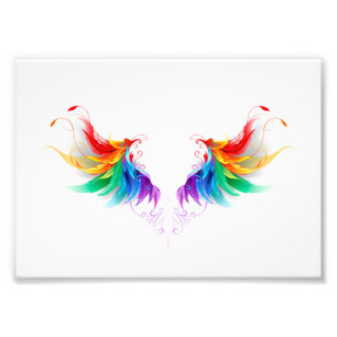 Fluffy Rainbow Wings Fotodruck