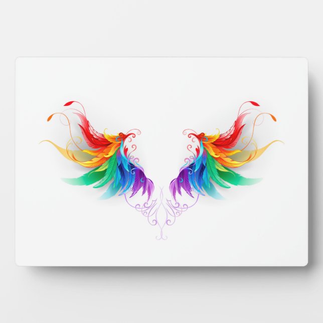 Fluffy Rainbow Wings Fotoplatte (Vorderseite)