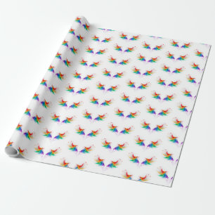 Fluffy Rainbow Wings Geschenkpapier