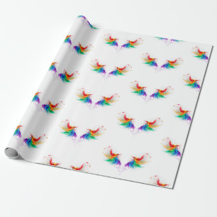 Fluffy Rainbow Wings Geschenkpapier