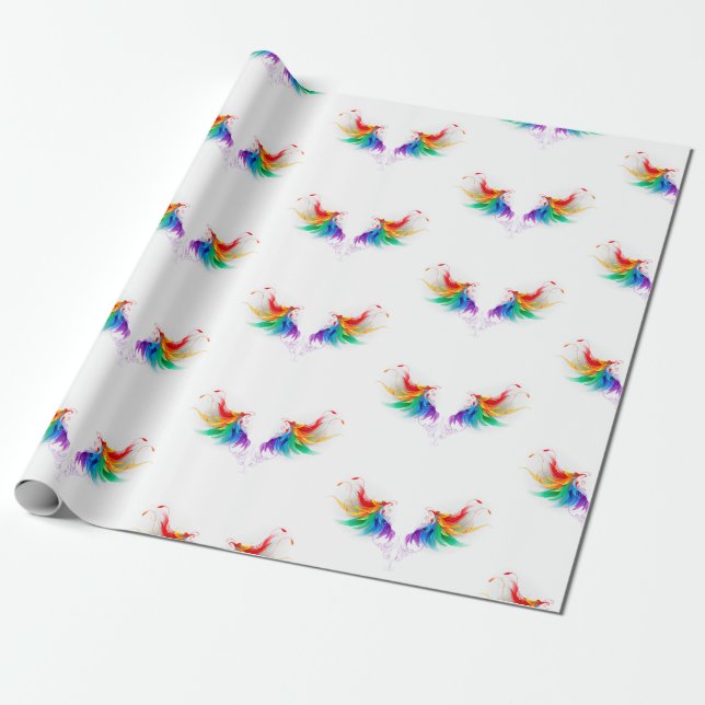 Fluffy Rainbow Wings Geschenkpapier (Ungerollt)