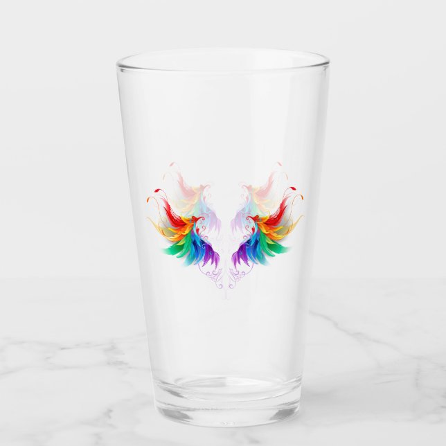 Fluffy Rainbow Wings Glas (Vorderseite)