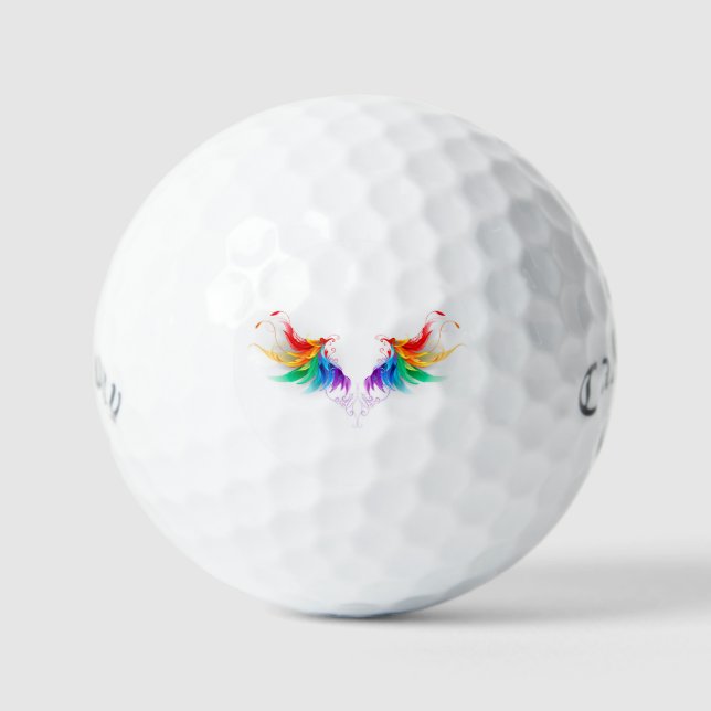 Fluffy Rainbow Wings Golfball (Vorderseite)