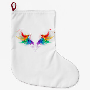 Fluffy Rainbow Wings Großer Weihnachtsstrumpf