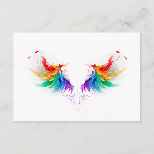 Fluffy Rainbow Wings Hinweiskarte (Vorderseite)