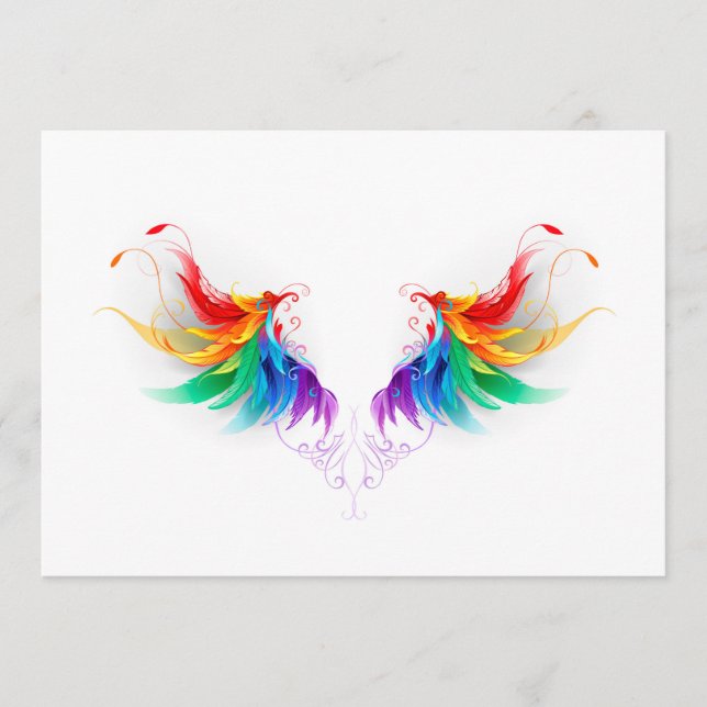 Fluffy Rainbow Wings Hinweiskarte (Vorderseite)