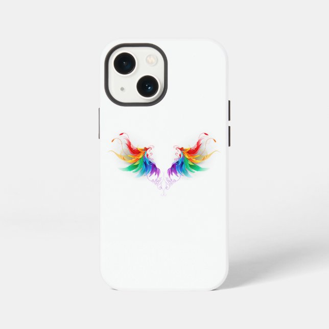 Fluffy Rainbow Wings iPhone Hülle (Rückseite)