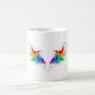 Fluffy Rainbow Wings Kaffeetasse